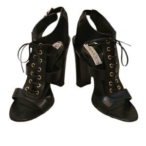 Giampaolo Italian Black Leather Sandal Siz…